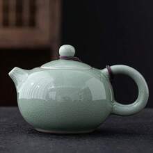 Tetera de cerámica Ge Yao, tetera manual china con grietas de hielo divididas, puede subir Xishi, tetera, tetera de Kung Fu para el hogar - B - Ver 3
