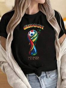 2026 World Cup Football Jersey, Summer Concert Outfit, Men's Cotton T-Shirt, Men's Summer Shirts, Festival Top, Family Matching Outfit, Germany 2026 Football Fan Shirt, Unisex Cotton Top For Men And Women, Supporter Jersey, Summer Unisex Casual Tops, Gift For Sports Fans, Classic Unisex Graphic T-Shirt, Perfect For Everyday Wear, Casual Cotton T-Shirt, Soft, Lightweight And Comfortable, Cotton Daytime Comfort, Stylish Casual Design, Ideal For Men And Women, Crew Neck T-Shirt, Fitness Top, Going Out Top, Outdoor Wear, Holiday, Graduation, Fitted, Slogan T-Shirt, Quote T-Shirt, Minimalist Graphic T-Shirt, Funny Graphic T-Shirt, Beach Party, Surfing, Picnic, Gift, Airport Outfit, Spring, Women's Summer Coordination Sets, Simple Summer R02B - Black - View 8