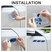 6Pcs 3D Strong Reflective Stre Sticker  Car Fender Ood Bumper Ig-Intensity Nig Sibility Reflective Decal Safety Warning  E Carbon Fir Universal  Car SUV Blue - Màu xanh da trời - Xem 7