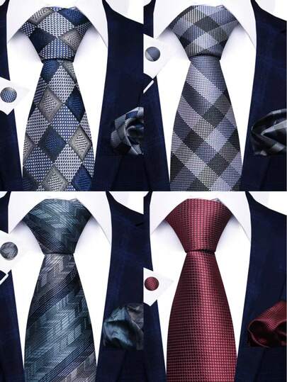 AlanKing Bộ 1 cà vạt nam họa tiết hình học, phụ kiện vest thiết yếu cho các bữa tiệc, lễ kỷ niệm và các dịp kinh doanh.