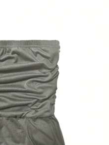 Fashionable European And Middle Eastern Black Skin Style Cut-Out Double Pocket Waist-Cinching Women's Dress - 深空灰 - 查看 4