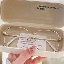1 Pair Full Metal Frame Rhinestone Transparent Glasses, Women's Glasses, Daily Accessory (Glasses Case Not Included) - Multicolor - View 9
