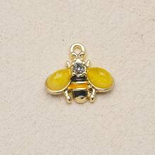 1PC Gold Tone Spring Floral Series DIY Charms, Flower/Bow/Moon/Bee/Rose Enamel & Crystal Elements, Sweet Girly Style Versatile Pendant Supplies - Flower - View 18