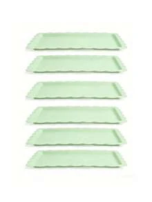 Bộ 1/2/4/6 khay đựng thức ăn hình chữ nhật bằng nhựa, thích hợp dùng cho món tráng miệng, bánh ngọt, đồ ăn nhẹ, kẹo, đồ uống, phù hợp cho nhà bếp, nhà hàng, tiệc trà chiều, tiệc tùng, cắm trại, dã ngoại. - Xanh lá nhạt - Xem 8