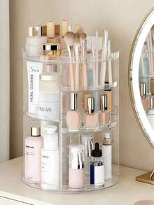 1pc Rotating Storage Rack, Large Capacity Partitioned Storage, Perspective Dust-Proof, Multifunctional Storage. The Rotating Storage Rack Is Suitable For Christmas, School Season, Bedrooms, Bathrooms, Cloakrooms, And All Seasons. - Multicolor - View 2