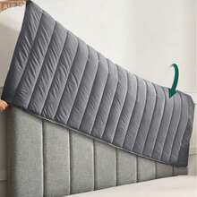 Funda de cabecera de terciopelo grueso, envoltura completa a prueba de polvo, empaque suave de doble cara, funda de cabecera anti-colisión - Gris Oscuro - Ver 16