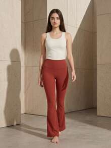 Women Leggings - Rose Red - View 3
