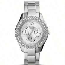 Women's Quartz Stainless Steel Three-Needle Watch, Stainless Steel Dial/Crystal Glass ES3588 - Silver - View 9