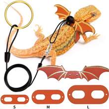 1pc Adjustable Leather Lizard Harness & Leash Set With Colorful Wings, Suitable For Small Pets Outdoor/Indoor Training - Multicolor - View 6