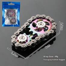 Đồ chơi giảm căng thẳng bằng kim loại cầu vồng, con quay ngón tay hình bánh răng, món quà tuyệt vời cho các dịp lễ. - Một cỡ - Xem 11