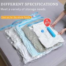 真空压缩收纳袋，透明衣物整理袋，适用于换季衣物，家居床上用品收纳袋。 - 彩色 - 查看 2