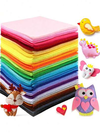 Vải nỉ vuông dày 1mm, kích thước 11.8 x 7.9 inch (30 x 20 cm), chất liệu may vá nhiều màu, thích hợp cho các dự án may vá DIY, ghép vải, dự án trường học, trang trí và nhiều hơn nữa.