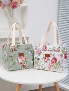 1 Printed Lunch Bag Handheld Ice Pack Insulated Bag Waterproof Insulated Lunch Box Bag - Multicolor - View 1