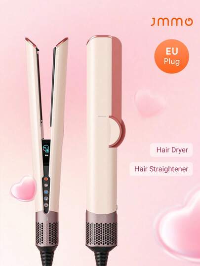 JMMO Máy sấy tóc kiêm duỗi tóc 2 trong 1, máy sấy tóc nhanh khô, bàn là duỗi tóc ion âm, bàn chải sấy tóc chống bỏng dùng cho gia đình, ký túc xá và salon.