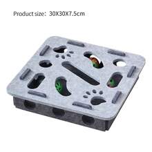 Juguete interactivo rompecabezas para gatos, caja de juguetes de fieltro con laberinto, túnel, campana, bola, entretenimiento interior, juguete para gatos - Verde redondo - Ver 10