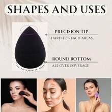2 Orchids Makeup Sponge - 4  Sponge Set For Women &Amp; Teens, Sponge Makeup Applicator, Foundation Sponge For Liquid, Makeup Sponges For Blending, Soft Beauty Sponge Set - trắng - Xem 8