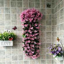 1 Simulated Flower Violet Basket Flower Large Hydrangea Vine, Hanging Vine Living Room Balcony Home Decoration, Suitable For Wedding Bouquets, Halloween Decoration, Valentine's Day, Birthday Gifts, Graduation Ceremony Gifts, Garden Decoration, Simulated Flowers - Pink - View 7