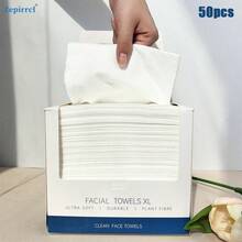 Khăn lau mặt 3 lớp dày dặn, 50/100/200 miếng/hộp, thân thiện với da, không rụng lông, thích hợp cho việc làm sạch và chăm sóc da hàng ngày, kích thước 26*30cm. - Xem 10