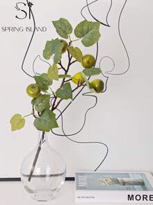 1/3pcs Artificial Ficus Branches With 5 Fruits, 38cm/14.9 Inches, Made Of PE Material. Available In Green Or Purple Fruit Styles. Artificial Plants, Artificial Flowers, Seasonal Decor, Wedding Decor, Tabletop Decor, Centerpiece, Fake Plants, Room Decor, Desk Decor, Garden Decor, Indoor Decor, Party Gifts, Dorm/Office Decor, Easter, Home Decor. - Multicolor-b - View 5