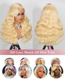 bling hair Drawstring Wigs 26 28 30 Inch 613 Lace Front Wig Human Hair 200 Density Blonde Wig Human Hair 13X6 Body Wave HD Lace Front Wigs Human Hair Pre Plucked 10A Blonde 613 HD Transparent Lace Frontal Glueless Wigs For Women, Melted Hairline With Baby Hair 100% Real Human Hair True Length Random Dyeing No Shedding No Synthetics Triple Lifespan 3X - S613 - 查看 3