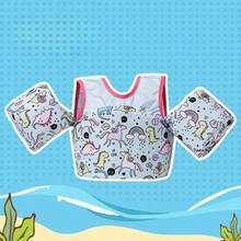 1 pieza Chaleco de natación para niños con ayuda de flotabilidad incorporada - Chaleco salvavidas ajustable rápidamente, adecuado para lecciones de natación, playa, piscina - Dispositivo flotante para niños y niñas - Ideal para principiantes y entrenamiento de en el agua - Chaleco de manga corta de color mixto, perfecto para actividades en la piscina y la playa, festivales, fiestas y entretenimiento, Chaleco de natación para niños, Chaleco flotante de natación para niños - Multicolor - Ver 21