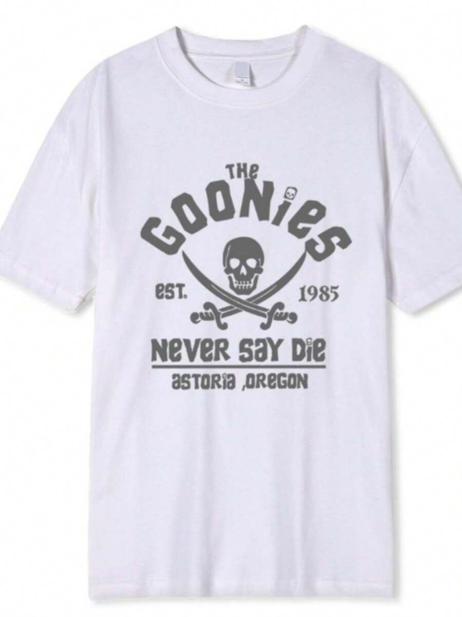 blusas para muje Women's The Gooniess Never Say Die T-shirt Cotton Clothing Fun Short Sleeve Round Neck T-shirt Adult Loose Breathable T-shirt - Blanco - Ver 1