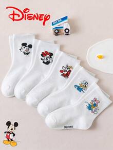 1/5/10 Pairs Disney Mickey Minnie White Socks, Cute Winter Children's Socks - Multicolor - View 7