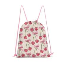 Drawstring Bag - Cute Designs Bbowknot Print Backpack - Perfect For School, Sports, Travel, And Toy Storage Sport Gym Swim Travel Backpack - Drawstring Sports Bag - View 9