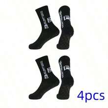 5 Pairs Soccer Socks With Silicone Grip Pads Mid-Calf Training Socks, Suitable For Soccer Matches, Moisture-Wicking Design For Heel And Ankle, Specially Designed For Soccer Players - Multicolor - View 18