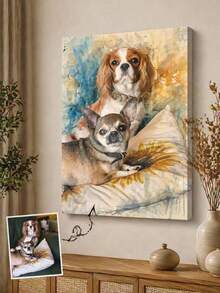 1pc Customizable Family Photo Canvas Print, Personalized Family Canvas Art, Custom Canvas Photo - Multicolor - View 4