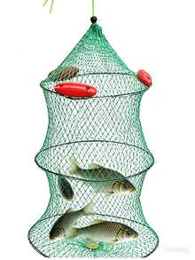 Large-Diameter Thickened Fish Keeper, Equipped With Multiple Floating Balls For High Buoyancy. Quick-Drying, Snag-Proof And Durable, Foldable For Easy Storage, High Load-Bearing Capacity To Prevent Fish Escape, Highly Practical And Portable For Wild Fishing. - Random Color - View 5