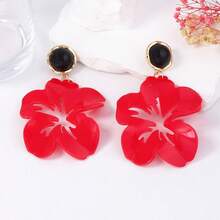 ZA Cross-Border Korean Pastoral Style High-End Creative Design Simple Acrylic Flower Earrings For Everyday Women's Wear - 黃色 - 查看 9