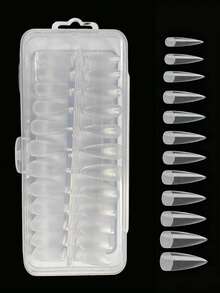 240 miếng dán móng tay dài, trong suốt, mờ, 2 trong 1, dạng gel mềm, thích hợp cho việc tự làm móng tại nhà, dụng cụ làm móng giả. - Trong sáng - Xem 2