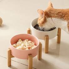 带支架的加高猫碗/陶瓷狗碗，适用于小型和中型犬，可作食物和水碗，加重宠物喂食碗，大理石纹陶瓷狗碗 - 400毫升 - 查看 8