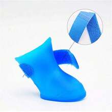 4pcs/Set Small Pet Dog Rain Shoes Anti Slip Waterproof Puppy Cat Shoe Rubber Boots For Outdoor Footwear Socks Pet Accessories - 紅-m - 查看 6