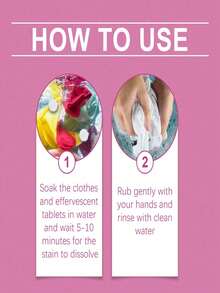 1 Set Clothing Stain Remover Effervescent Tablets, Suitable For Clothing Cleaning And Stain Removal - Multicolor - View 9