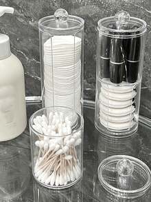 Bathroom Storage Box, For Organizing And Storing Toothpicks, Makeup Pad Pads, Dental Floss, Party Toothpick Holder, Dual-Use Kitchen & Dining Container - Clear - View 1