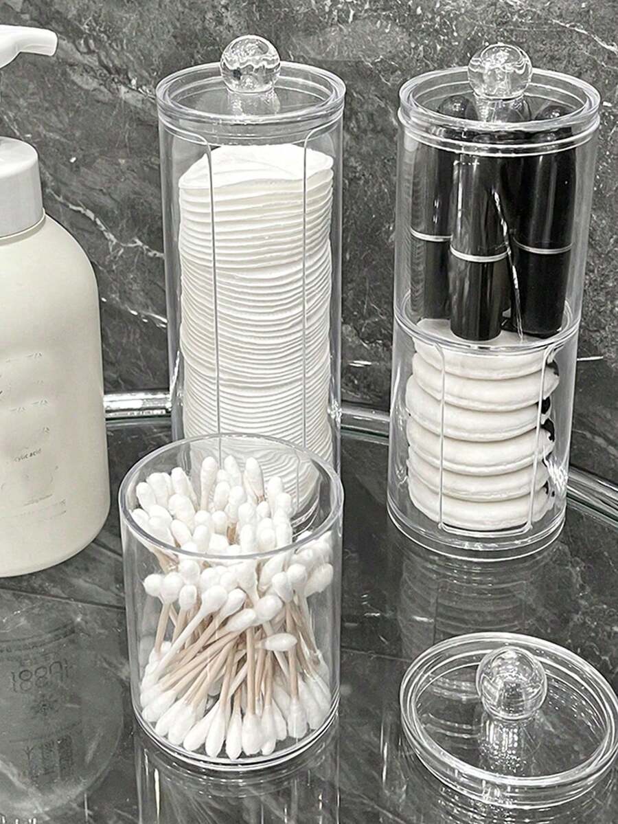 Bathroom Storage Box, For Organizing And Storing Toothpicks, Makeup Pad Pads, Dental Floss, Party Toothpick Holder, Dual-Use Kitchen & Dining Container - Clear - View 1