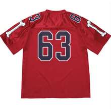 Supreme Bones Football Jersey | Skeleton Graphic Print On Breathable Mesh, Avant-Garde Streetwear Sportswear - 紅色 - 查看 2
