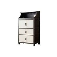 40cm/15.7in - 60cm/23.6in Wide Plastic Storage Cabinet, Multi-Layer Foldable Storage Box, Kitchen Dining Utensil Cabinet, Kitchen Shelf Organizer, Living Room Toy Cabinet, Slim Gap Organizer, Kitchen Slim Storage Cabinet, Christmas Gift, Storage Box, Under Bed Storage - Black - View 17