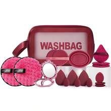 31PCS Makeup Tools Set Including: 11PCS Makeup Brush Set+1pc Multi-Functional Zipper Toiletry And Cosmetic Bag Waterproof+3PCS Triangle Powder Puffs+1pc Makeup Brush Cleaning Tools+2PCS Air Cushion Powder Puff+2PCS Facial Cleansing Sponges+3PCS Makeup Sponges+3PCS Mini Makeup Sponges+3PCS Mini Air Cushion Powder Puffs+1pc Mirror +11PCS Makeup Brush Set - Multicolor - View 15