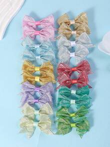 20pcs Cute Multi-Color Onion Rim Screw Threaded 3-Inch Bow Hair Clips, Suitable For Daily Wear And Gifts - Multicolor - View 4