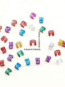 100pcs Multi-Color Hair Accessories Set, Suitable For Braids & Dreadlocks, Including Beads, Hair Ties, Clips And Adjustable Metal Headbands - Multicolor - View 5