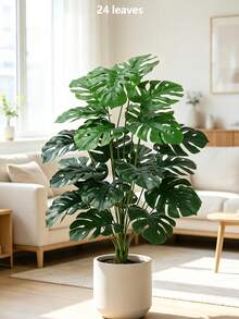 85/100cm 人造龜背竹仿生棕櫚植物，熱帶風情人造景觀植物，適合裝飾居家、庭院、辦公室、派對與婚禮，亦是情人節、生日、畢業及各種場合的完美禮物 - 彩色 - 查看 10