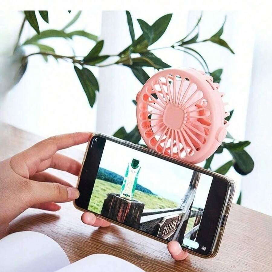 Portable Flexible Octopus Tripod Mini Fan, 3-Speed Adjustable USB Rechargeable Fan, 360° Rotatable, Quiet Operation, Lightweight Compact Fan For Baby Stroller, Bike, Camping, Office, Bedroom - 粉色 - 查看 1