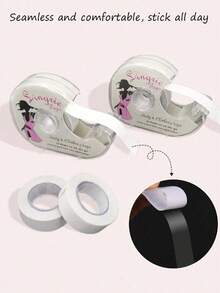 2 Rolls Waterproof Double-Sided Tape, Strong Adhesive, Long-Lasting, Transparent Invisible Design, Suitable For Securing Chest And Collar Clothing To Prevent Wardrobe Malfunction - Multicolor - View 2