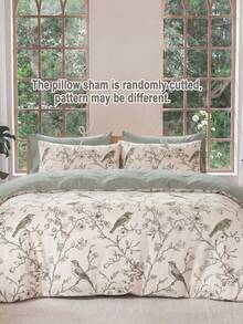 2 pièces/3 pièces Nouveau ensemble de housse de couette imprimé numérique floral, oiseau, branche et feuille (1 housse de couette + 2 taies d'oreiller, sans couette), convient pour la décoration de la chambre, l'utilisation quotidienne, en fibre de polyester, doux et agréable pour la peau, applicable à la chambre principale, à la chambre d'amis, à la chambre secondaire, etc., utilisation toutes saisons, impression à la mode, combinaison d'ensemble, mise à niveau de la chambre, renouvellement de la maison, design - Multicolore - Voir 6