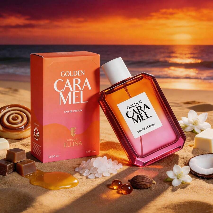 Wish 3.4 Fl Oz Women's Perfume – Caramel & Honey Salt – White Chocolate Coconut Vanilla Jasmine – Tonka Amber Musk – Designer Inspired Creamy Salty Sweet Scent – Long Lasting For Party, Everyday – Ideal Gift For Girlfriend, Best Friend, Mom - GOLDEN CARAMEL - 查看 1