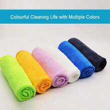 SURPRISE PIE Microfiber Cleaning Cloth For Kitchen Housekeeping Dish Electronics Dust Rags Thick Lint Free Car Wash DryingTowel (12"X12") Green/Blue/Orange -6 Pack - ColorC - 查看 4