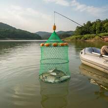 Large-Diameter Thickened Fish Keeper, Equipped With Multiple Floating Balls For High Buoyancy. Quick-Drying, Snag-Proof And Durable, Foldable For Easy Storage, High Load-Bearing Capacity To Prevent Fish Escape, Highly Practical And Portable For Wild Fishing. - Random Color - View 3